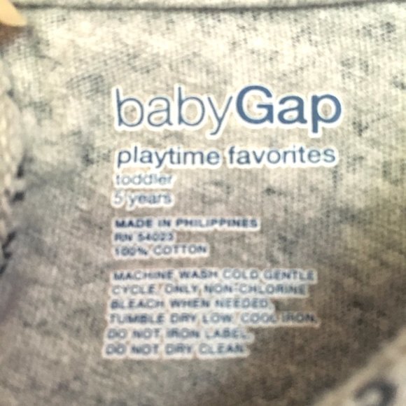 BabyGap Girls' Heather Gray Scattered Numbers Long Sleeved Shirt, Size 5 - Picture 4 of 4